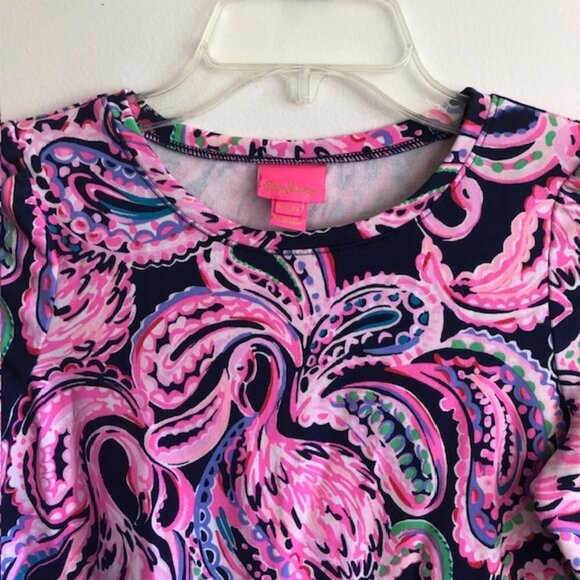 LILLY PULITZER Mini Arlette High Tide Navy Flock to the Top Long Sleeve … - Picture 4 of 16